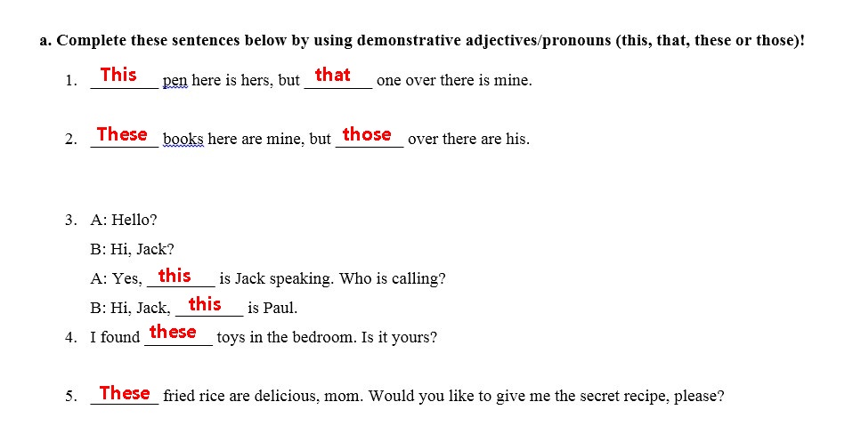 Pengertian Demonstrative Adjective dalam Bahasa Inggris 