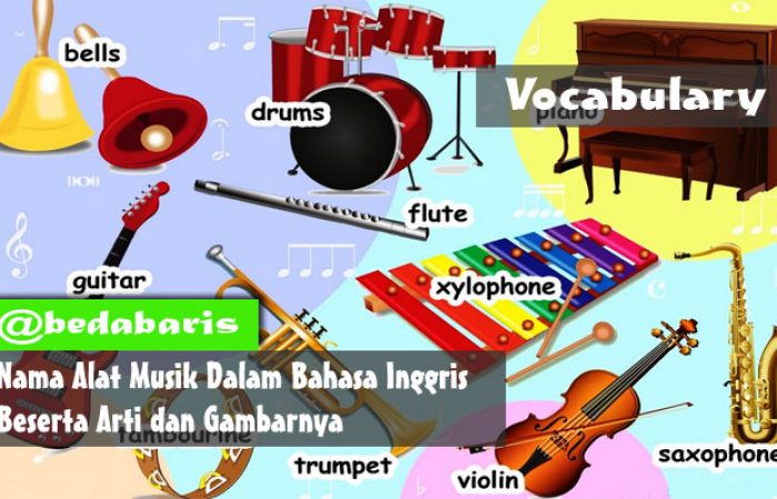 Nama Alat Musik Dalam Bahasa Inggris Beserta Arti dan Gambarnya